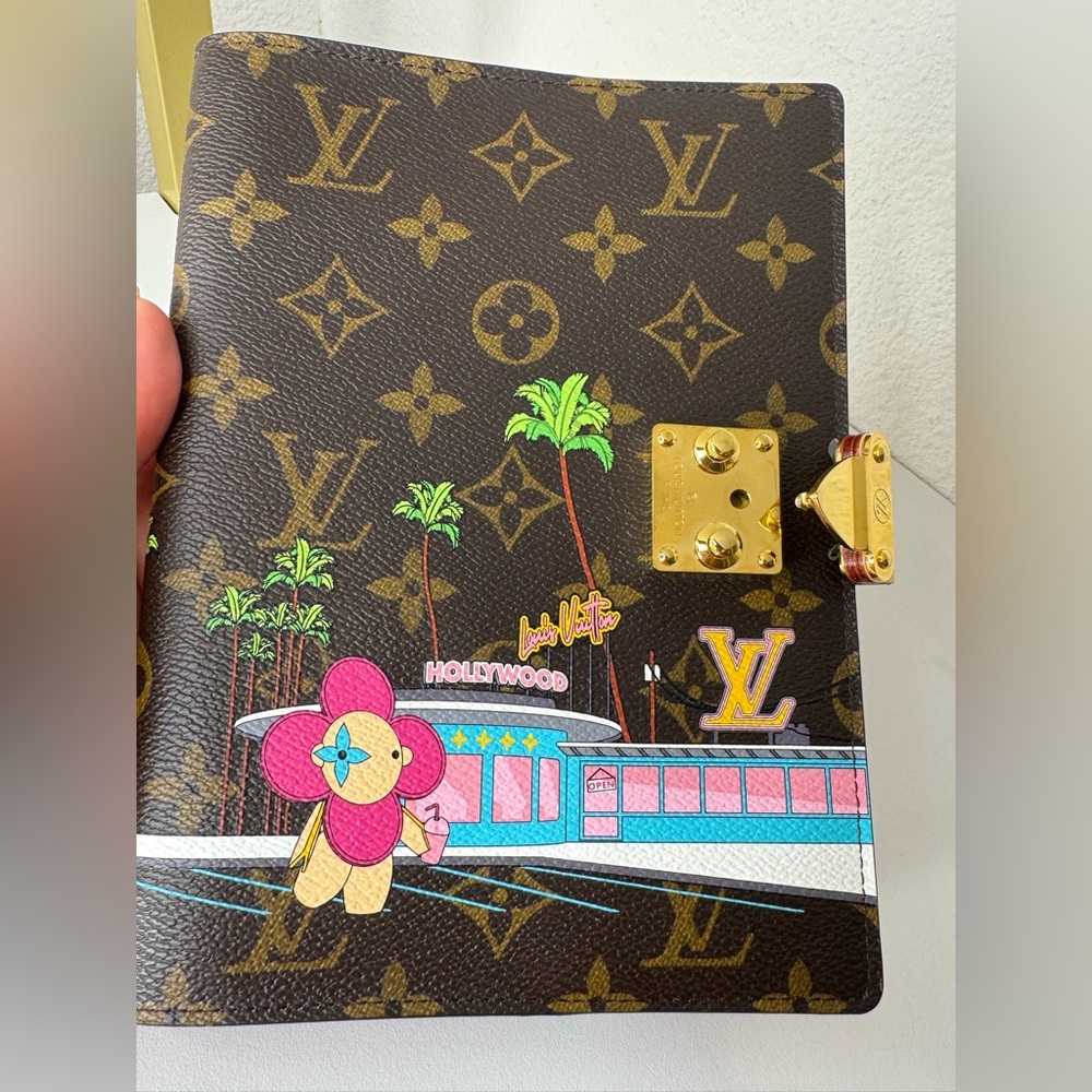 Louis Vuitton Monogram Hollywood Notebook with Gold Accents